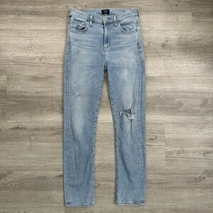 Citizens Of Humanity Harlow Ankle high rise stim Sky Blue Denim Pants Sz 25
